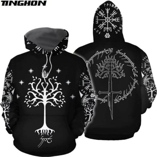 Viking symbol - odin Tattoo 3D Printed Men Hoodie Harajuku Fashion Hooded Sweatshirt Street costume Autumn Unisex hoodies