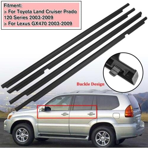 NEW 4Pcs Weatherstrips Door Belts Seal Weather Strips for Toyota Land Cruiser 120 Prado 2003-2009 For Lexus GX470 2003-2009