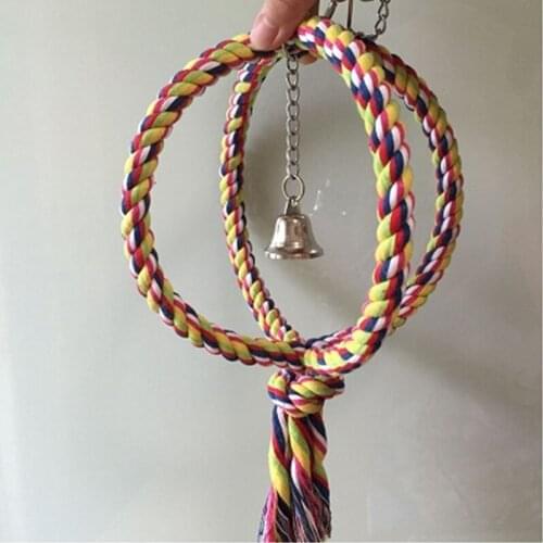 High Quality Pet Bird Parrot Standing Ring Parrot Bird Toys Bird Cage Decoration Climbing Toy Parrot Bird Cage Toys With Bell