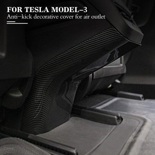 SPEEDPARK Rear Armrest Box Decorate Cover For Tesla Model 3 2017-2019 Car ABS Carbon Fiber Air Outlet Lower Decorative Cover