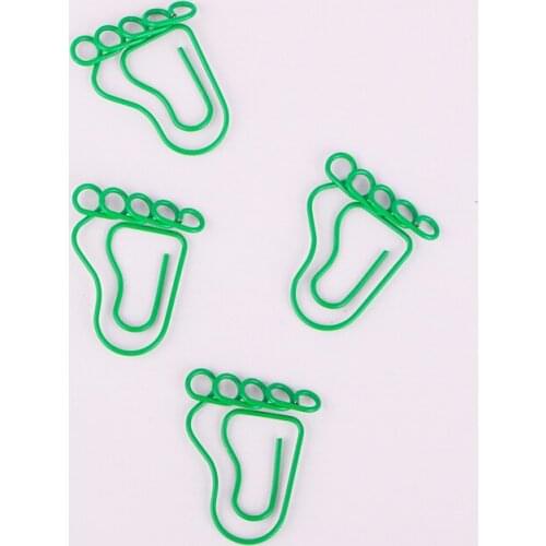 Green Foot Paper Clip Green Feet Shape Office Supplies Rotary Pin Klips Paperclip Metal Clip Paper Cute Paper Clips Decorative