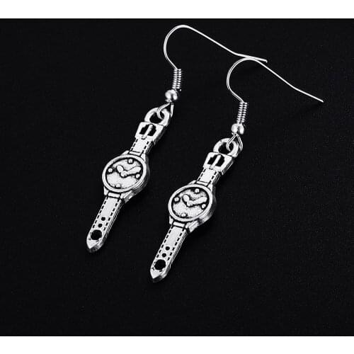 Trendy Vintage Wrist Watch Shape Dangle Earrings for Women Girl Retro Drop Earrings Cute Small Object Earring Jewelry Bijoux