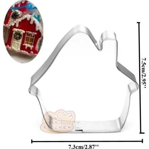 1pcs Christmas House Pastry Shop Stainless Steel Cookie Cutter patisserie Biscuit Mould Fondant Cake Decor Tools Kitchen Tool