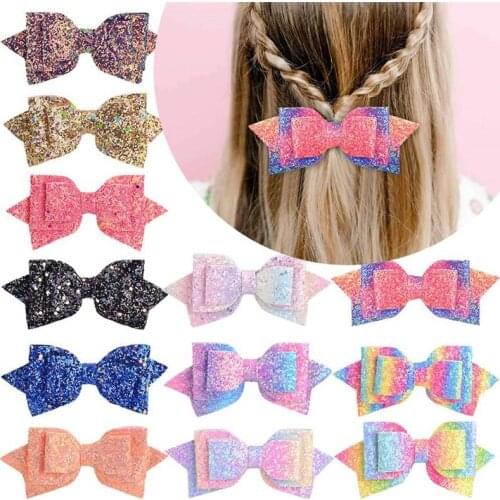 1Pc Swallowtail Hair Bows For Baby Girls Gradient Rainbow Bowknot hair Clips Handmade Hairgripsn Headwear Hair Accessories