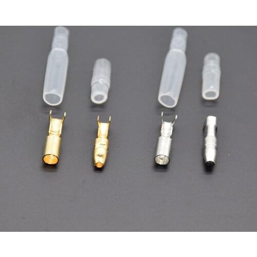 200pcs/50set Car Auto Motorcycle Bullet Terminals 4mm Male Female Wire Bullet Crimp Connectors Terminal With Insulation Sheath