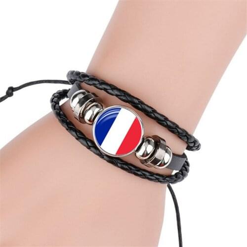 2019 New Multilayer Woven Fans Leather Bracelet MEXICO More Other Countries Flag Bracelet for Women Men Fashion Jewelry Accesory
