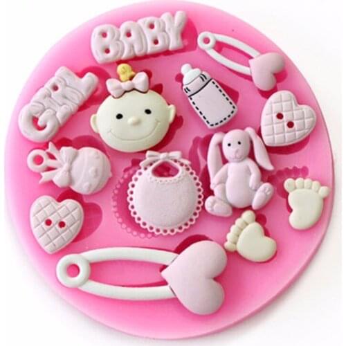 3D Silicone Baby Shower Party Fondant Mold For Cake Sugar Craft Decorating silicone mold Fondant Cake sugar craft Molds Tools