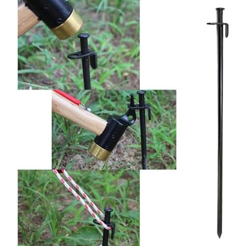 40cm 16'' Tent Stake Deluxe Carbon Steel Hiking Camping Unbreakable Tent Pegs 5-8 Person Tents Canopy Ground Nail Anchor