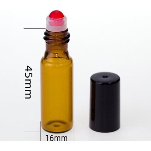 540pcs/lot 5ml transparent ball bottle amber eye massage roller ball bottle empty colorful glass ball bottles