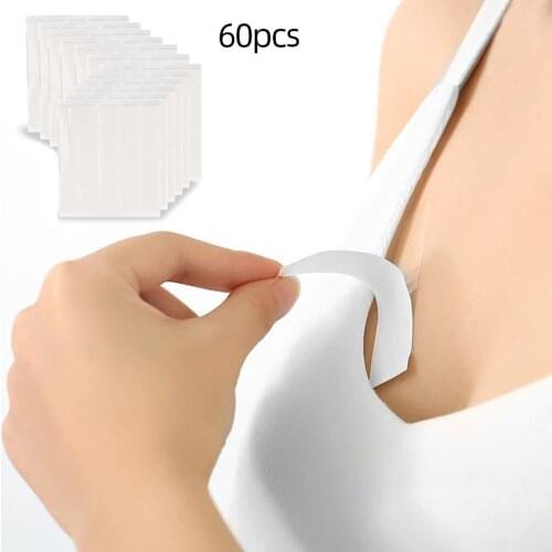 60pcs Anti-Slip Sticker Self Adhesive Safe Tape Pad Shirt Collar Underwear Anti-slip Stickers Transparent Sweatproof Durable