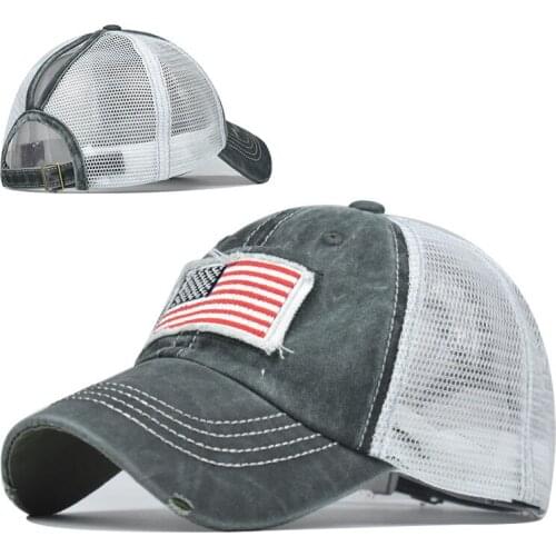 A Vlag Mesh Baseball Caps Nationale Vlag Borduren Paardenstaart Snapback Hoed Zomer Outdoor Verstelbare Vrouwen Bone Zonnehoed