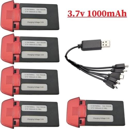 3.7V 1000mAh Lipo Battery For SJRC S30W S30 T18 Drone RC Quadcopter Spare Parts for S30W 3.7v Rechargeable Battery + USB Charger