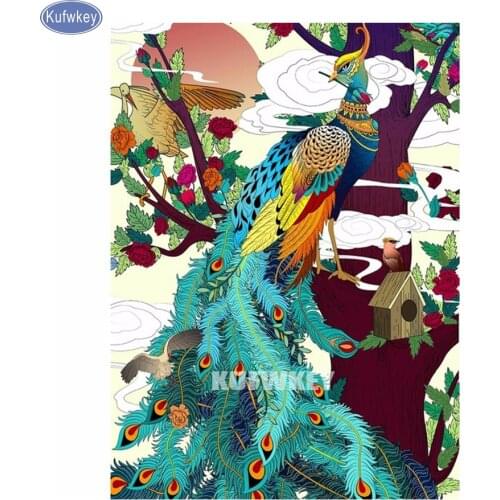 Full Square Drill 5D DIY Diamond Painting "Peacock/bird" 3D diamond Embroidery animal Cross Stitch Rhinestone Mosaic Decor