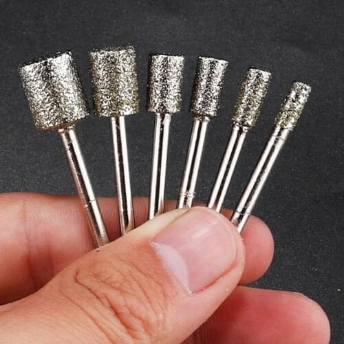 1pc or 1set Diamond cylinder-shaped electric drill Polishing head Chainsaw Sharpener Burr Stone File Chain Saw Sharpening