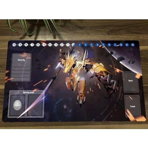 Anime Digimon Duel Playmat Garurumon Trading Card Game Mat DTCG CCG Mat Mouse Pad TCG Desk Mat Gaming Play Mat & Zones Free Bag