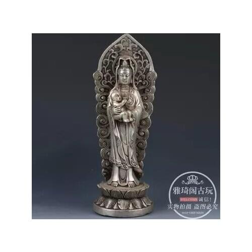 Antique brass, silver plated delivery, Guanyin handicraft