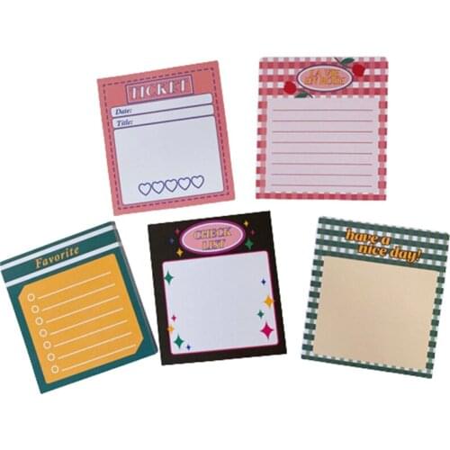 50 Sheets Note Paper Daily Planner Schedule Memo Pad To Do List Time Plaid Message Kawaii Stationery Office School Supplies