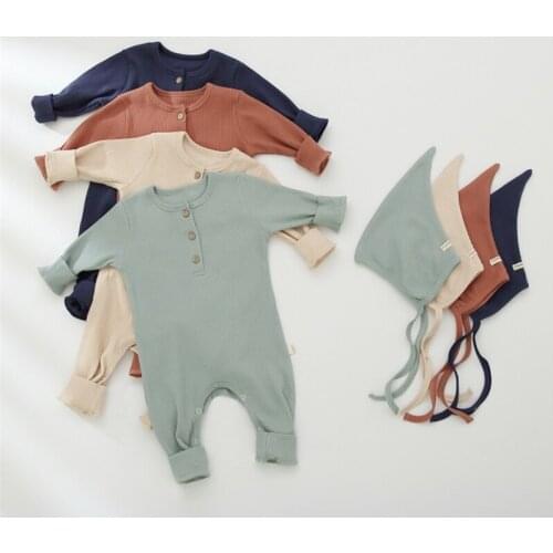 Infant Baby Girl Boy Bodysuit 2021 Autumn New Casual Solid Jumpsuit for Newborns Cotton Long Sleeve Kids Clothes Boys Outfits