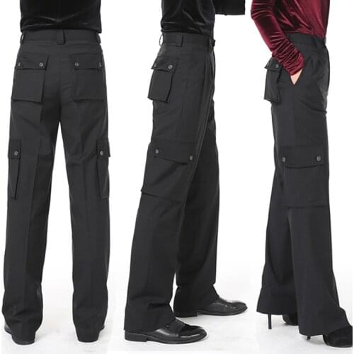 Ballroom Dance Pants Men Unisex Multi-Pocket Trousers Male Latin National Standard Modern Dancing Clothes Practice Wear DNV10099