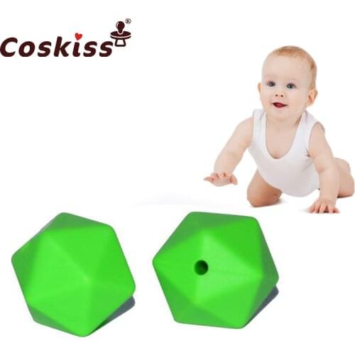 10pcs Silicone Beads for Teether Mix Colors 17mm Polygonal Beads DIY Chewing Jewelry Teethers Necklace/ Bracelet Baby Teether