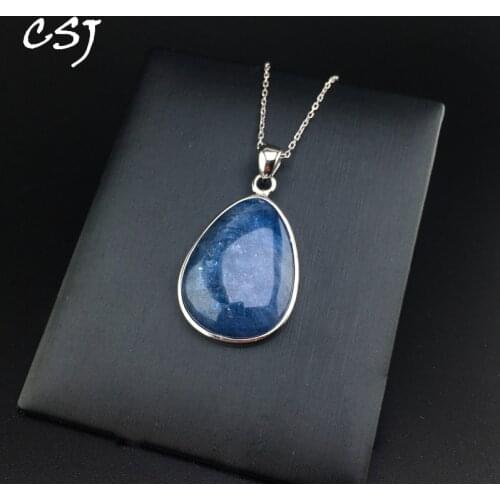 CSJ 100% Natural Tanzanite Pendants Moonstone Sunstone Necklace Divination spiritual meditation Fine Jewelry