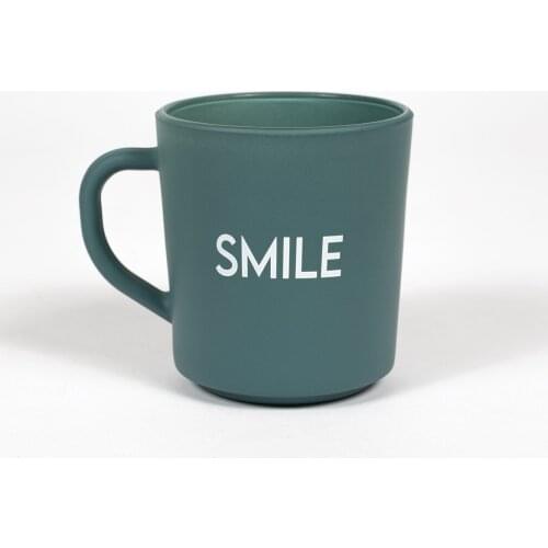 Desing Mug - "Smile" Motto | Coffee & Tea Mug | Green | For Gift | Home & Decor
