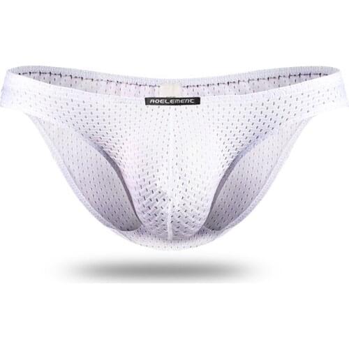 Men Tight Transparent Underwear Briefs Mesh Hole Breathable Thin Triangle Shorts Comfortable Soft Quick Dry Briefs