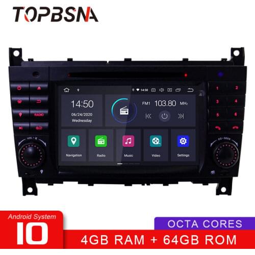 TOPBSNA Android 10 Car DVD Player For Mercedes Benz Sprinter W203 A-class A180 Viano Vito WIFI GPS 2 Din Car Radio Stereo Video