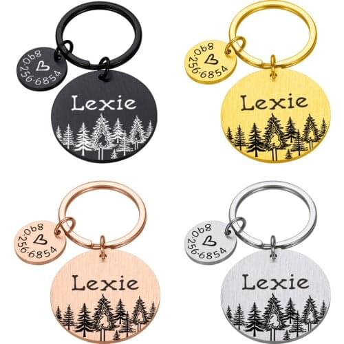 4 Colors Personalized Forest Heart Anti-lost Dog Id Tags Gift For Dog Lovers Pet Collar Tags For Dog Owner Pet Tag Puppy Tag