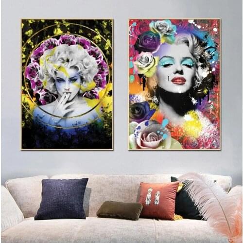 Figure Graffiti Art Marilyn Monroe Canvas Painting Wall Art Posters Prints Wall Pictures For Living Room Home Cuadros Decor