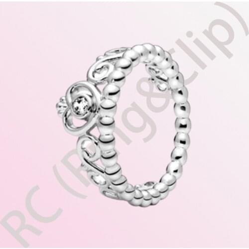 Classic Authentic 100% 925 Sterling Silver Women Rings Princess Tiara Crown Rings for Women Engagemen Anniversary DIY Jewelry