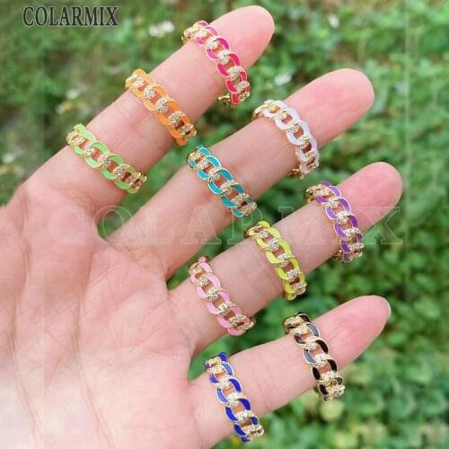 5 Pieces Enamel Rings Twist rings for women zircon jewelry crystal rings for women fashion jewelry accessories 51482