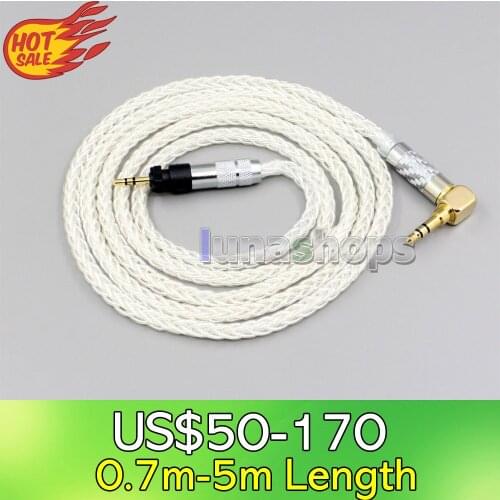 LN006784 4.4mm XLR 2.5mm 99% Pure Silver 8 Core Earphone Cable For Shure SRH840 SRH940 SRH440 SRH750DJ Philips SHP9000 SHP8900