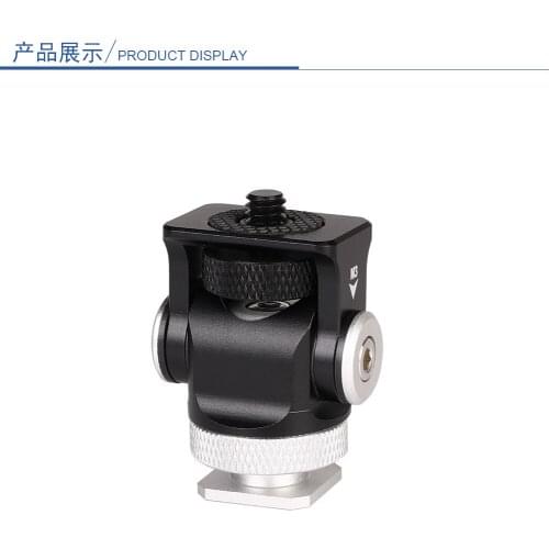 Mini Hot Shoe Stand Monitor Mount Vlogger Original Mount 176 Degree Upper Rotation 360 Degree Base Rotations with Screw Fixture