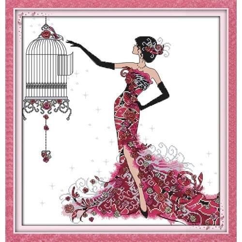 Everlasting Love Cage Of Grace Chinese Cross Stitch Kits Ecological Cotton Stamped 14 11CT DIY Christmas Gift Wedding Decoration