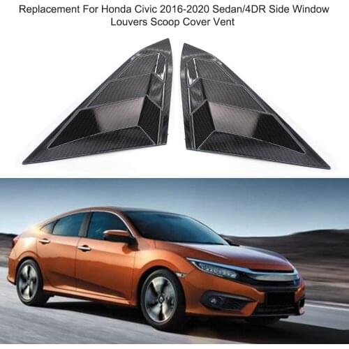 For Honda Civic 2016-2020 Sedan/4DR Side Window Louvers Scoop Cover Vent car styling ABS Window Visor Cover