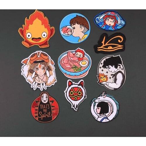 Anime movie role Boniu and Zongjie,White horse, Flame,Embroidery Patches Iron On Clothes for DIY Childrens T-shirt Stickers