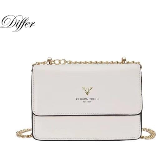 New Elegant Women Small Square Shoulder Bag Luxury Designer Chain Flap Handbag PU Leather Purse 2021 High Quality Crossbody Bag