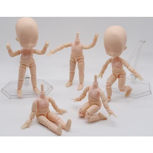 OB11 1/12 Nude Baby Dolls Ball Joint Body with Stand Toys Moveable Mini Action Figure Toys DIY BJD Doll