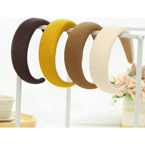 New style headband fashion solid color fabric wide brim headband headband ladies hair pressure wash face sponge headband