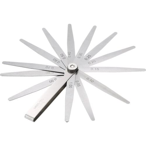 Metric 13 Blade Feeler Gauge Useful Measurement Tool 0.05mm-1mm Thickness Gap Metric Filler Feeler Gauge Tool
