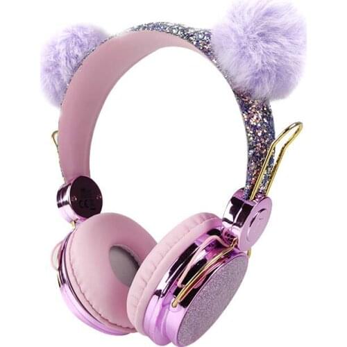 Wired Headphone with Microphone Girls 3.5mm Music Stereo Earphone Computer Mobile Phone Gamer Cat Headphones Girl Gift Cute Kids
