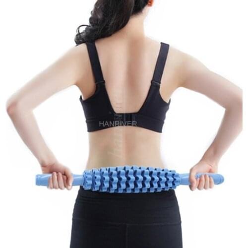 Relax the muscle fascia massager sticks wheel gear fitness drum massage roller elastic rods