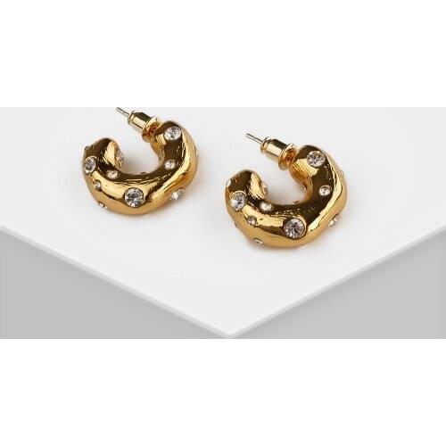 Amorita boutique Irregular natural number texture stud earrings