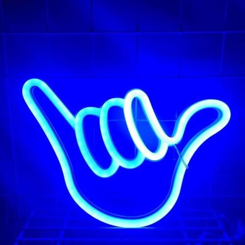 Led Neon Sign Light SMD2835 Indoor Night Lights Ins Finger 6 For Holiday Xmas Party Wedding Table Decorations