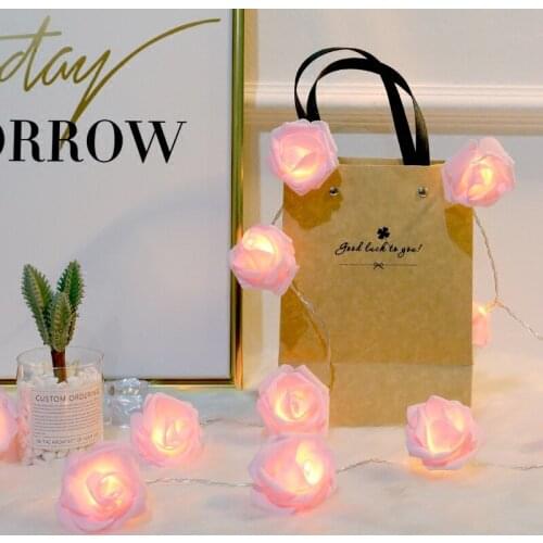 Led rose lights flashing lights string lights starry girl heart room decoration romantic wedding arrangement wedding supplies