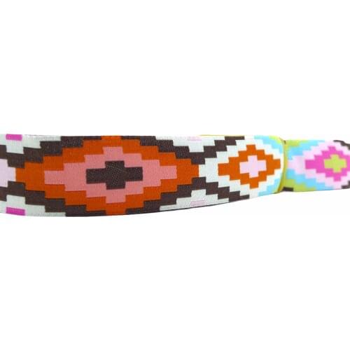 7/8'' 22mm Wide Geometric Pattern Woven Jacquard Ribbon For Dog Collar