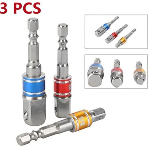 3PCS Color Ball Extension Rod Hexagon Shank Electric Drill Square Head Conversion Extension Rod 1/2 3/8 1/4 Power Tool Accessori