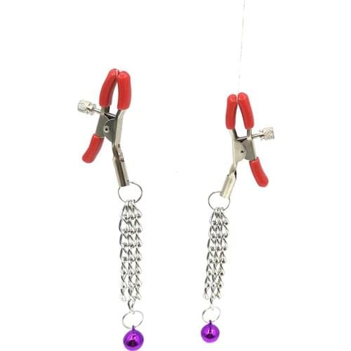 Sex Breast Clamp bell Clips 2 pcs / pack of female breast massager nipple clock clips stimulate nipple clips couple BDSM sex toy