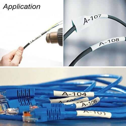 1.5 meters Label Tapes Accessories Heat Shrinkable White+Black Durable